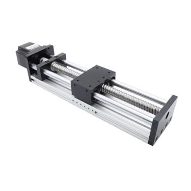 Imagem de Parafuso de esfera para carpintaria guia linear trilho de movimento deslizante CNC módulo atuador de eixo linear manual ferramenta de gravação de viagem (com motor apenas, curso de 200 mm)
