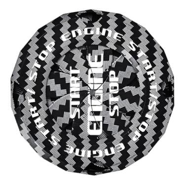 Imagem de Capa de botão de partida de - adesivo de fibra de carbono de ajuste firme - capa de botão de partida antiarranhões - para motoristas, entusiastas de automóveis, manutenção preventiva diária