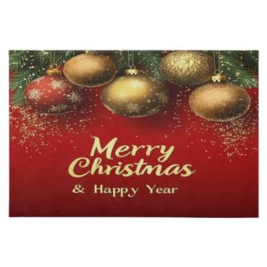 Imagem de CEBUGI Tapete de área 60 x 90 cm macio lavável tapete antiderrapante com suporte de borracha ornamentos dourados de Natal tapetes de área para sala de estar, quarto, decoração de casa