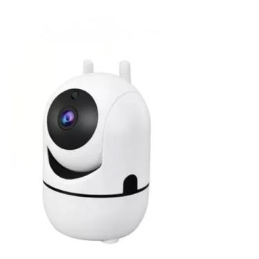 Imagem de Câmera de Segurança IP WiFi, Branca, HD, Rotação 360°, Visão Noturna, Detecção de Movimento
