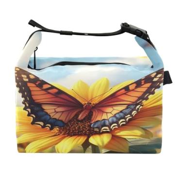 Imagem de STAYTOP Linda lancheira de girassóis com fivela de alça, lancheira isolada para meninos e meninas, lancheira térmica para trabalho escolar