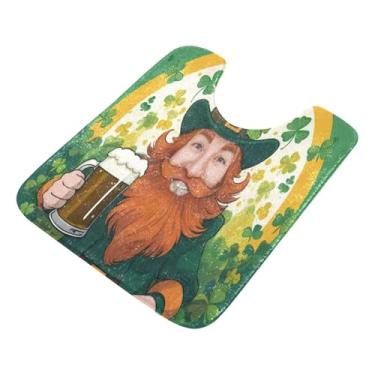 Imagem de Burbuja Tapete de banheiro St. Patrick Beer, tapete de banho absorvente de pelúcia macio, base antiderrapante para piso de banheiro, oval em forma de U