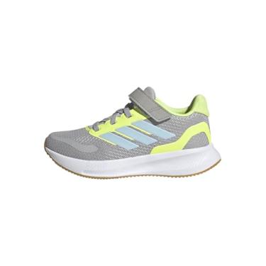 Imagem de adidas Tênis infantil unissex Run Falcon 5, Cinza/Amarelo, 10.5 Little Kid