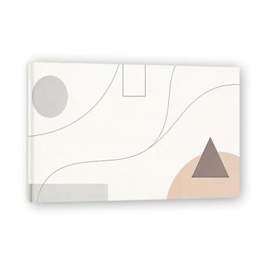 Imagem de Arte em tela minimalista de design calmo: Serenidade tons neutros grande área em branco para decoração de espaço calmo 19,78 x 75 cm emoldurado