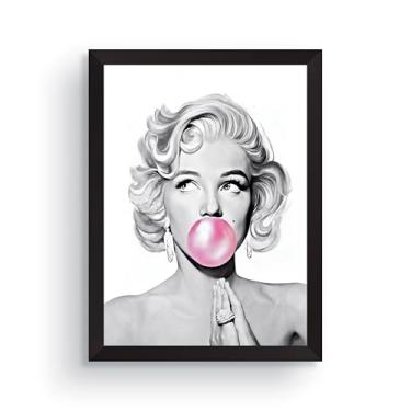 Imagem de quadro marilyn monroe pop art decorativo preto e branco 30x40