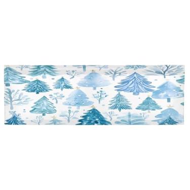 Imagem de CEBUGI Cortina blackout para janela – Cortinas de proteção de privacidade para cozinha/banheiro/sala de estar/lavanderia (137 x 45 cm, 1 painel, linda árvore de Natal)