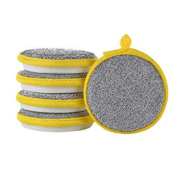 Imagem de Esponja de Limpeza Reutilizável com Escova Alta Resistência Esponjas Microfibra Sem Arranhões para Pratos e Panelas na C