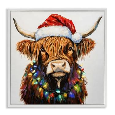 Imagem de Stupell Industries Holiday Lights Bedecked Highland White Framed Giclee Art, design by Petal Prints Design, 12 x 12