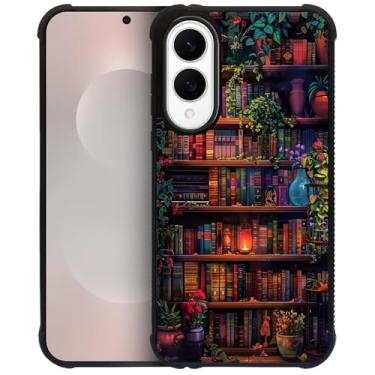 Imagem de CARLOCA Capa para Samsung Galaxy S25 Edge, design de flores de parede de livro colorido à prova de choque com airbag de 4 lados, capa protetora de TPU antiarranhões e antiderrapante para homens e