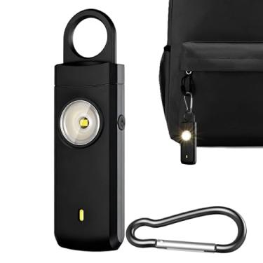 Imagem de Alarme de Segurança para Chaveiro - 130dB Sirene Alta Equipamento Recarregável Type-C Com Luz LED,Alarme de Autodefesa - para Crianças Meninas Homens Estudantes Corrida ao Ar Livre Viagem Hotel