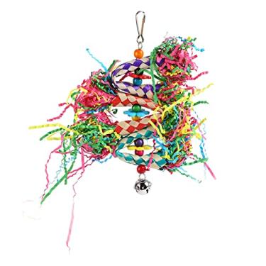 Imagem de Acouto 5 Unidades de Brinquedos Coloridos para Trituração de Pássaros, Papagaios e Periquitos - Brinquedos Seguros de Forrageamento de Bambu Natural Com - Mastigação Perfeita, Alívio de Ansiedade e