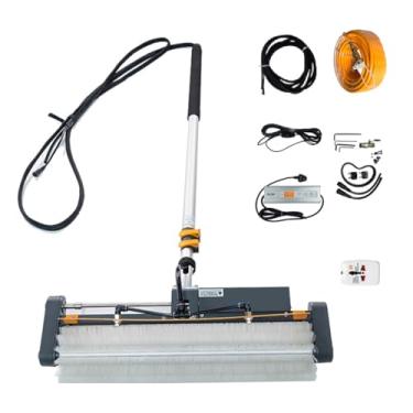 Imagem de SPXMQSS Escova de rolo de limpeza de painel solar, escova telescópica, escova de limpeza de janela, rotação automática de 360°, limpeza de telhado, escova de pólo alimentada por água, escova de