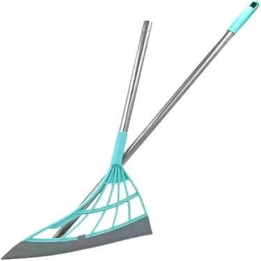 Imagem de Vassoura de limpeza com rodo e raspador, multifuncional, silicone, leve, duravel, perfeita - Cores sortidas