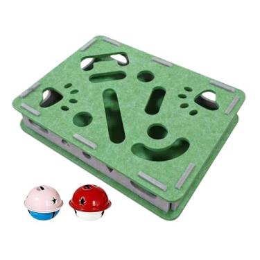Imagem de de unha para gatos – Brinquedo de labirinto silencioso | com 2 bolas de sino, caixa de quebra-cabeça de feltro, para gatinhos, pequenos, médios, grandes, raças internas, cuidados com o chão e