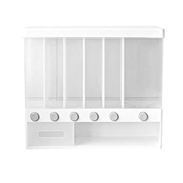 Imagem de Dispenser de Cereais Dividido para Parede 10L Caixa Transparente Armazenamento Grãos na Cozinha com Design Partição Mult