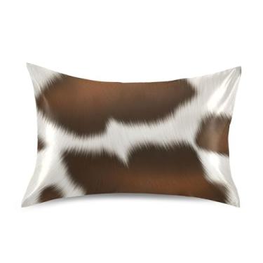 Imagem de Fronhas de cetim marrom bege arte impressão gráfica resfriamento padrão king queen fronhas presentes modernos roupa de cama tamanho padrão 66 cm x 50 cm