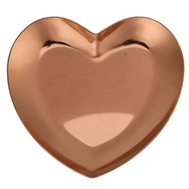 Imagem de 1 bandeja de armazenamento de metal ouro rosa em forma de coração, organizador de joias para decoração de casa