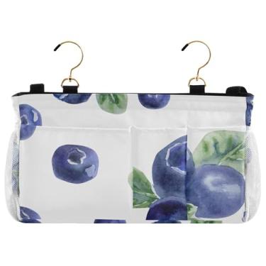 Imagem de TSENQUE Suporte para pendurar na cabeceira da cama Blueberry Natural Fresh Cute Custom Bedside Pocket Caddy Magazine