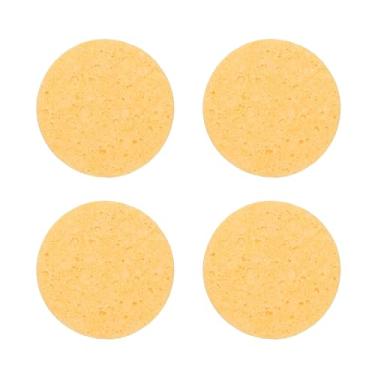 Imagem de HARFINGTON 4 peças de esponja de limpeza de ferro de solda 5 cm esponja de substituição de alta temperatura para limpeza ponta de ferro de solda, amarelo