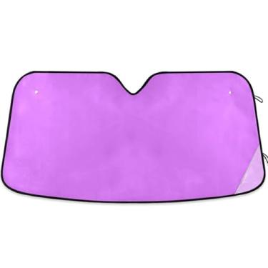Imagem de Toldo de sol violeta heliotrópio personalizado para para-brisa de carro bonito retrátil dobrável automotivo protetor solar floral M, 139,7 cm x 70,1 cm