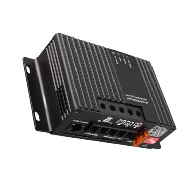 Imagem de GLOGLOW Controlador MPPT Controlador de Carregador Solar, 12V, Liga de Alumínio, Carregamento de Bateria Dupla, Display Inteligente para RV e Carro, Interruptores e Soquetes de 5,8x3,1x1,6 Polegadas