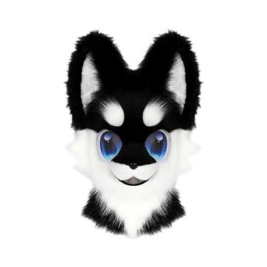 Imagem de Máscara De Cabeça De Animal De Pelúcia Fofa, Acessório De Fantasia De 
