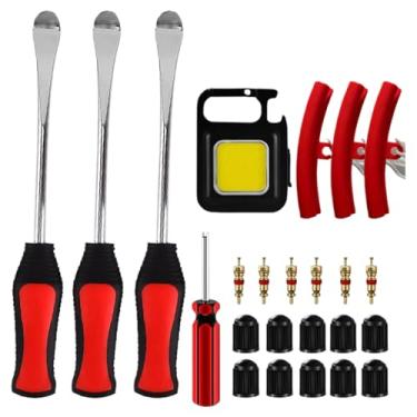 Imagem de Kit de reparo de pneu plano | Plugue de perfuração de veículo - Kit de reparo de perfuração de roda de - para , caminhão, SUV, van, pneu plano, conjunto portátil urgente na estrada