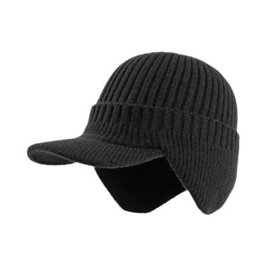 Imagem de Gorro Protetor De Orelha Masculino De Tricô Grosso À Prova De Vento Pa