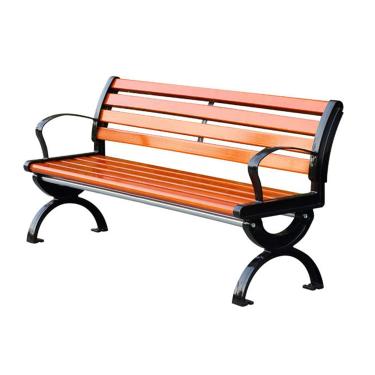 Imagem de LOERSS Banco de jardim para pátio, cadeira de alpendre, bancos externos com encosto e apoios de braço, banco de parque, bancos de metal e madeira, banco de varanda para quintal, deck, gramado, piscina