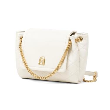 Imagem de LAFESTIN Bolsas transversais pequenas acolchoadas para mulheres com alça de corrente, bolsas transversais femininas de embreagem macia, Branco marfim