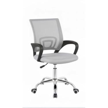 Imagem de Cadeira De Escritório Em Nylon Mesh Marca Polex - Giratória C/Rodinhas - Cor preto - Home Office (Cinza)