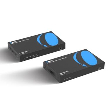 Imagem de OREI Extensor USB 3.2 sobre Ethernet HDbaseT Cat6 LAN até 330 pés - host duplo estende 2x sinal USB-C/2X USB-A sobre LAN Ethernet - RS-232, PoC, suporta todos os sistemas operacionais