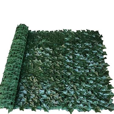 Imagem de Tela de cobertura de privacidade, cerca de sebes artificiais, rolo de cerca de plástico protegido contra o sol, adequado para jardim de varanda interior ao ar livre (cor: Folhas de narciso claro