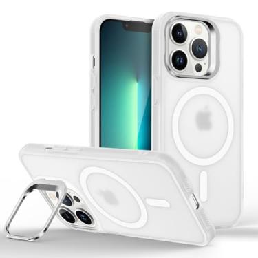 Imagem de Capinha Capa Case tecnológica Premium Para iPhone 13 Pro Max de 6,7 Polegadas - Anti impacto e proteção para câmeras com suporte retrátil e acabamento Micro-Mate Fosco (TRANSPARENTE MICRO-MATE)