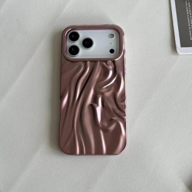 Imagem de SFDSUH Capa de celular de luxo para iPhone 11 Pro Max, cor sólida, com padrão amassado e revestimento fosco suave (para iPhone 11 Pro Max/Rosa)