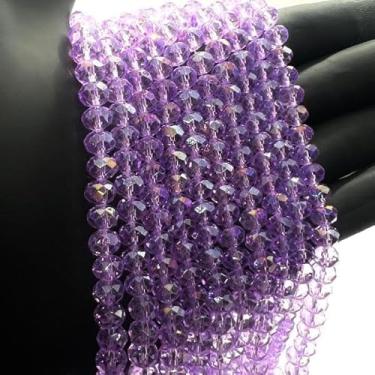 Imagem de Fio de Cristal de Vidro 8mm Facetado para Bijuterias e Artesanato – 67 Peças por Fio (LILAS BOREAL)