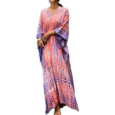 Imagem de E04-E0410-Saída Praia Vestido Longo Verão Indiano Boho Estampa 5j0803 