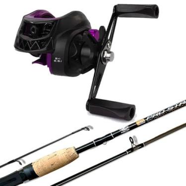 Imagem de Carretilha Pesca Perfil Baixo Vara Fibra Carbono Staff 562 Lado:Direit