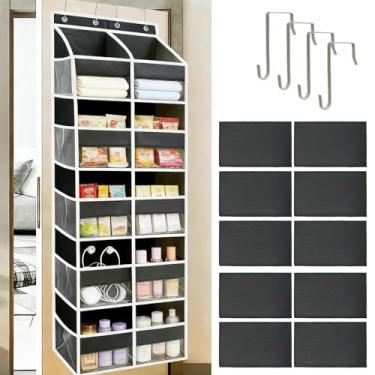 Imagem de Chuanke Organizador de porta resistente de 5 camadas com 10 compartimentos – pano Oxford 600D grande para armazenamento atrás da porta para armário, berçário, quarto, despensa, fraldas e organizador