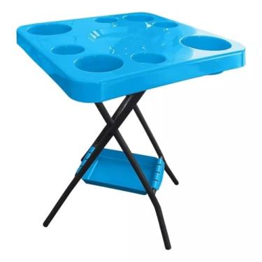Imagem de Mesinha Para Petisco Dobravel Resistente Para Lazer Praia Churrasco(KIT C/ 2 VERMELHAS)