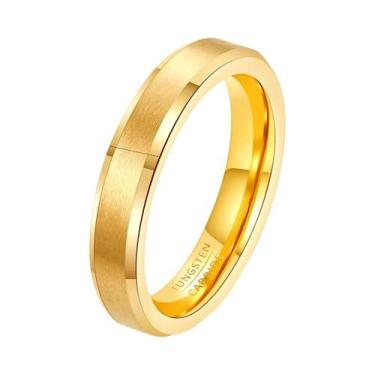 Imagem de Aliança De Casamento Em Carboneto De Tungstênio Preto, Dourado, Pratea