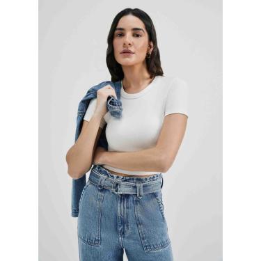 Imagem de Blusa Cropped Feminina Manga Curta - Preto XG-Feminino