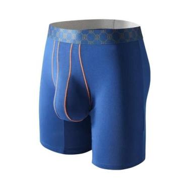 Imagem de Cuecas Boxer Masculinas De Fibra De Bambu Respirável Com Bolso Convexo