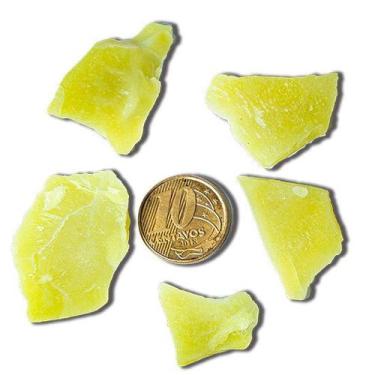 Imagem de Kit 05 Fragmentos Pedra Bruta Natural Calcedônia Verde 18 gr - Cristai