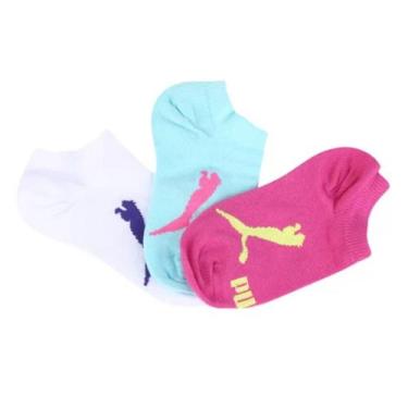Imagem de Kit 3 Pares Meias Sapatilha Infantil Selene, Verde, Branco, Rosa, 29/3
