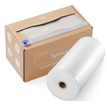 Imagem de Syntus Sacos seladores a vácuo de 20,3 cm x 3,5 m para alimentos com cortador, sacos seladores a vácuo, protetor de rolos, livre de BPA, grau comercial resistente para armazenamento de alimentos