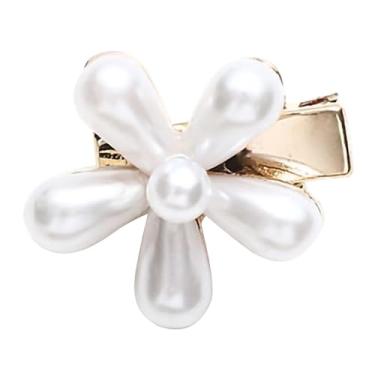 Imagem de Faux Pearl Hair Flor Headweartas Evitam Slip For Women Girls Diário Cenários de Festas Diárias (1# clipe de pato de flores de flor de pérola de)
