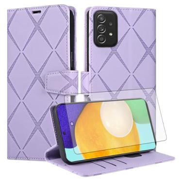 Imagem de Asuwish Capa de telefone para Samsung Galaxy A53 5G capa carteira com protetor de tela de vidro temperado PU couro sintético flip porta-cartão de crédito slot suporte celular A 53 G5 53A SM A536U 6,5