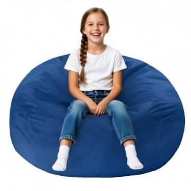 Imagem de Cansunna Cadeiras para pufe de 6 m, pufes confortáveis, pequenos sacos de feijão com enchimento de espuma de memória, cadeira de saco de feijão em gota, capa lavável na máquina, sofá preguiçoso para