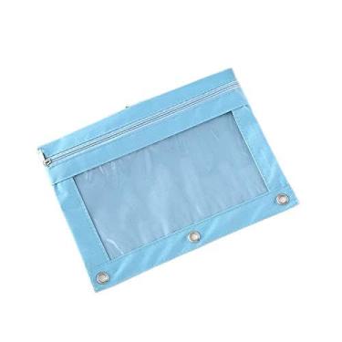 Imagem de Bolsa de armazenamento INS Rainbow Oxford – Organizador de viagem de PVC para passaporte, documentos e cosméticos, inserções removíveis e alça (azul celeste)